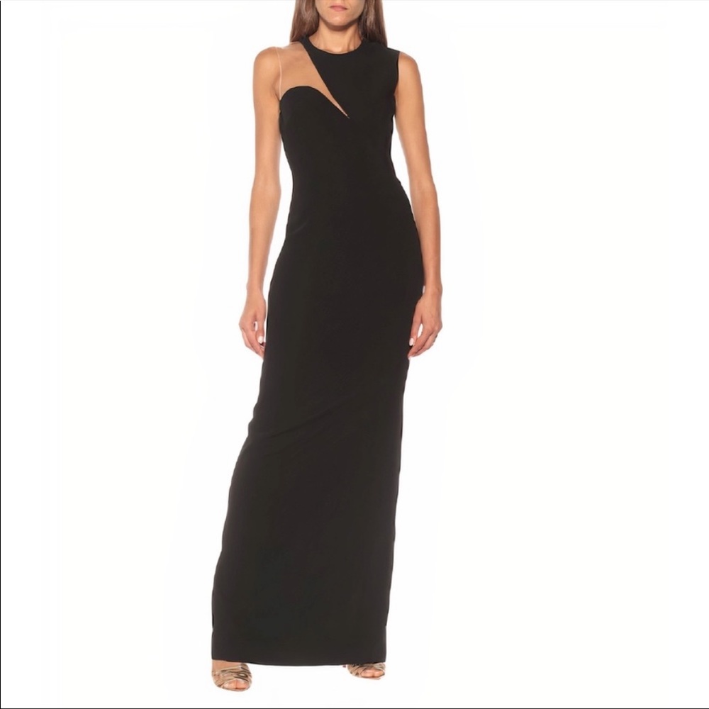 NWOT Stella McCartney Evelyn Illusion Cutout Sleeveless Crepe Black Gown Size 34